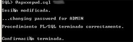 Instalación de APEX 3.2 en Oracle XE - Ejecución script para establecer contraseña ADMIN APEX