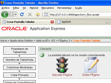 Crear tabla para la aplicación APEX